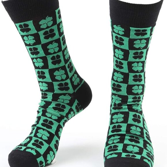 Men's Crew Socks Four Leaf Clover / St Patrick's Day / Lucky  - NWT - Picture 2 of 8